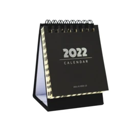 Mini calendrier de bureau noir 2022, joli Mini calendrier pour carnet de notes, papeterie de décoration Simple, fournitures scolaires 