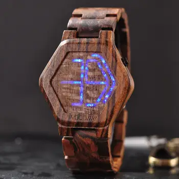 

Relogio Masculino Digital Watch Men Wood LED Wristwatch Night Vision Calendar Quartz Watches Custom Minimal Time Display Dropshi