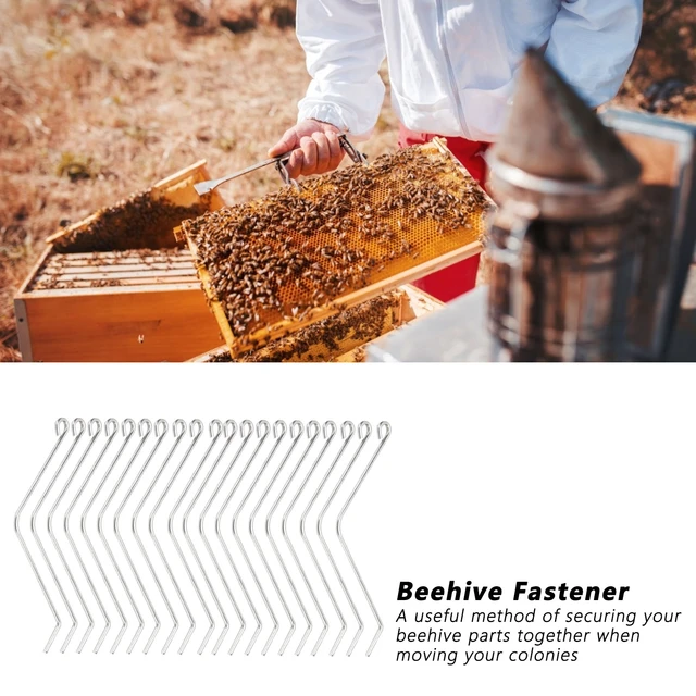 20 db Rozsdamentes Acél Méh Rugós Clip Rögzítő Csatlakozók Hajlító Huzaltartót Fából Készült Méhészeti Szerszámokhoz - Image 6
