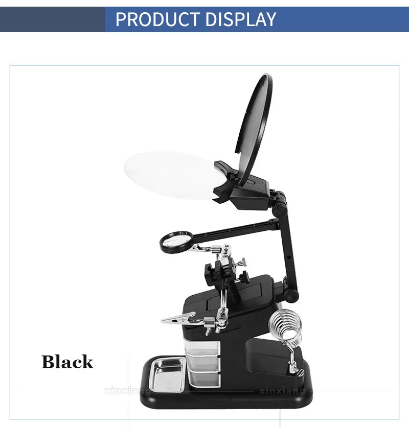 Desktop Magnifier 2 LED Welding Magnifying Glass with LED Light 3 Hand Soldering Pcb Holder Auxiliary Clip Magnifier Repair Tool