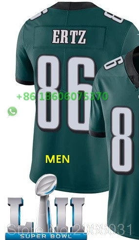 Супер патч A+++ Качественная мужская футболка для взрослых 86 Zach Ertz 91 fletcher cox 11 carson wentz 9 Nick Foles bowl Philadelphia - Цвет: For men