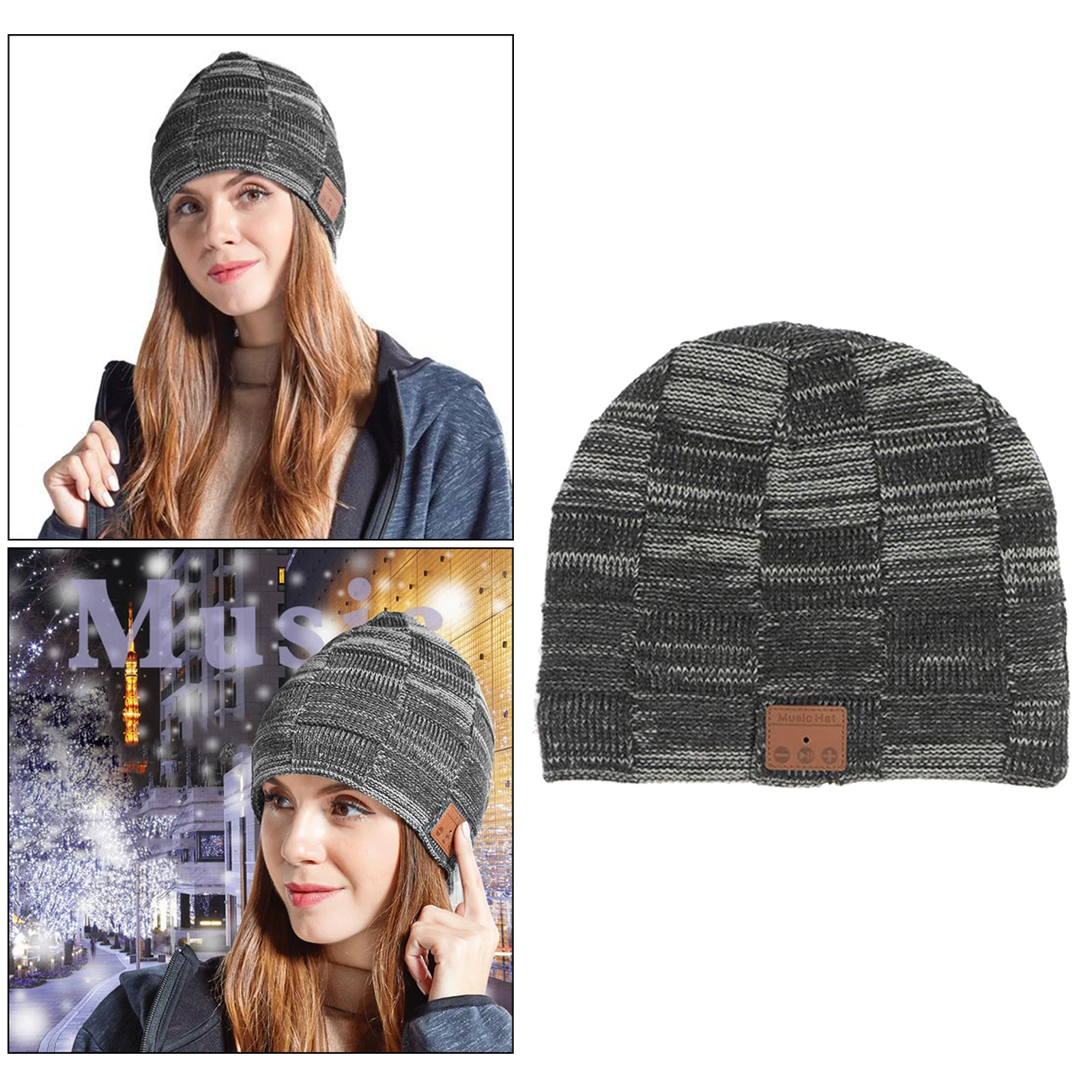 Bluetooth Beanie for Men Women,Music Winter Hat with Warm Fleece Lining for Outdoor, Unique Birthday Tech Gifts