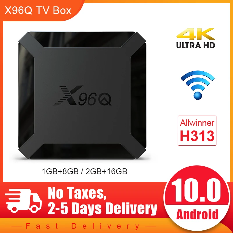 

X96Q TV BOX Android 10 4K TV Media Player Allwinner H313 Quad Core H.265/HEVC 2.4G WiFi 1G+8G/2G+16G Full HD Tv Smart Box X96 Q