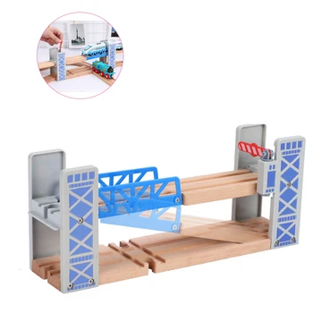 

Wooden Train Tracks Railway Toys Set Wooden Double Deck Bridge Wooden Accessories Overpass Model Kid's Toys Children's Gifts
