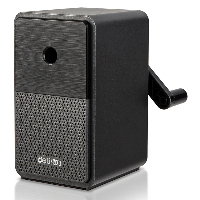 Deli Pencil Sharpening Retro Audio Modeling Manual 5-block Pencil Sharpener pencil sharpner Stationery Items Back To School black