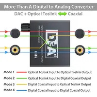 ממ גק כדי קואקסיאלי SPDIF כדי קואקסיאלי / SPDIF Toslink אופטי RCA R / L אודיו 3.5 מ"מ ג