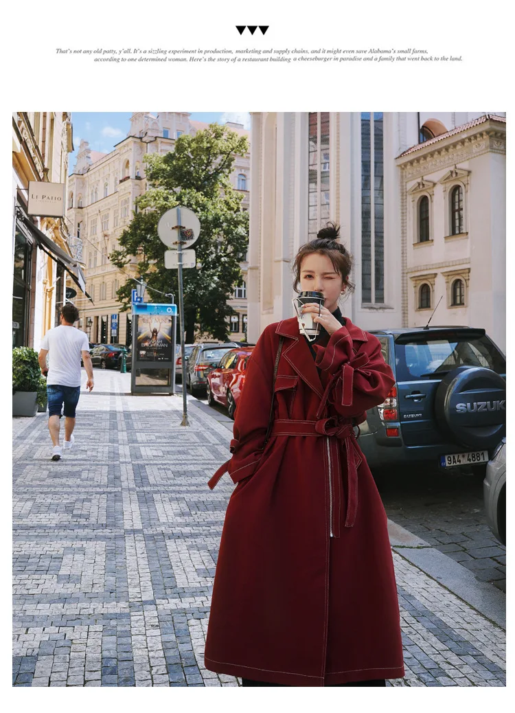 Тренч для фотосессии, Женское пальто средней длины, корейский стиль, британский стиль, весна и осень, стиль, свободный крой, короткий