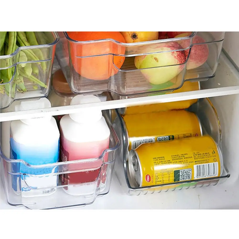 Newest Refrigerator storage box can be stacked plastic storage box rectangular noodles vegetable fruit kitchen storage box#4O