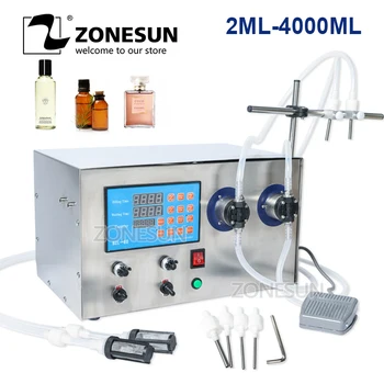 

ZONESUN Double Head Magnetic Pump Beverage Perfume wine Essential Oil water Liquid Bottle Filling Machine