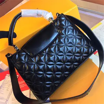 

Shoulder Bags 2020 latest fashion ladies classic black sheepskin shoulder bag handbag floral pattern crossbody bag