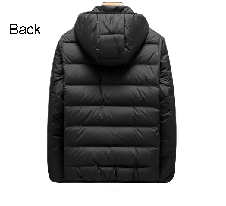 New Men's White Duck Down Jacket Winter Thermal Solid Color Hooded Ultralight Parkas Male Casual Thick Warm Windproof Coat Black down jackets