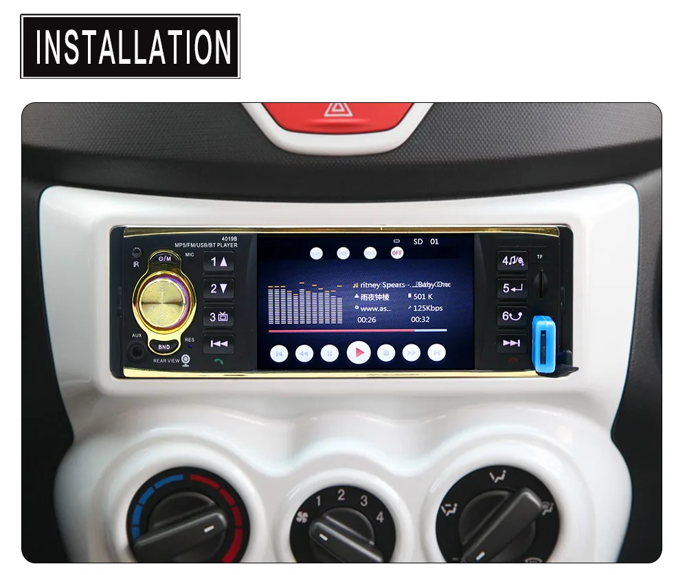 Авторадио 1 Din автомагнитола " TFT экран аудио стерео USB FM RDS Bluetooth зеркало с экраном камеры заднего вида Link 4019b oto teypleri