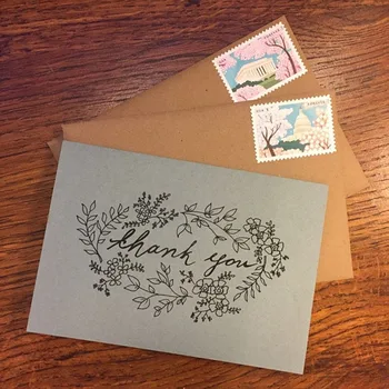 

Custom Thank You Card Wedding Thank You Card Vintage Inspired Flower Thank You Cards Baby Shower Thank You Card