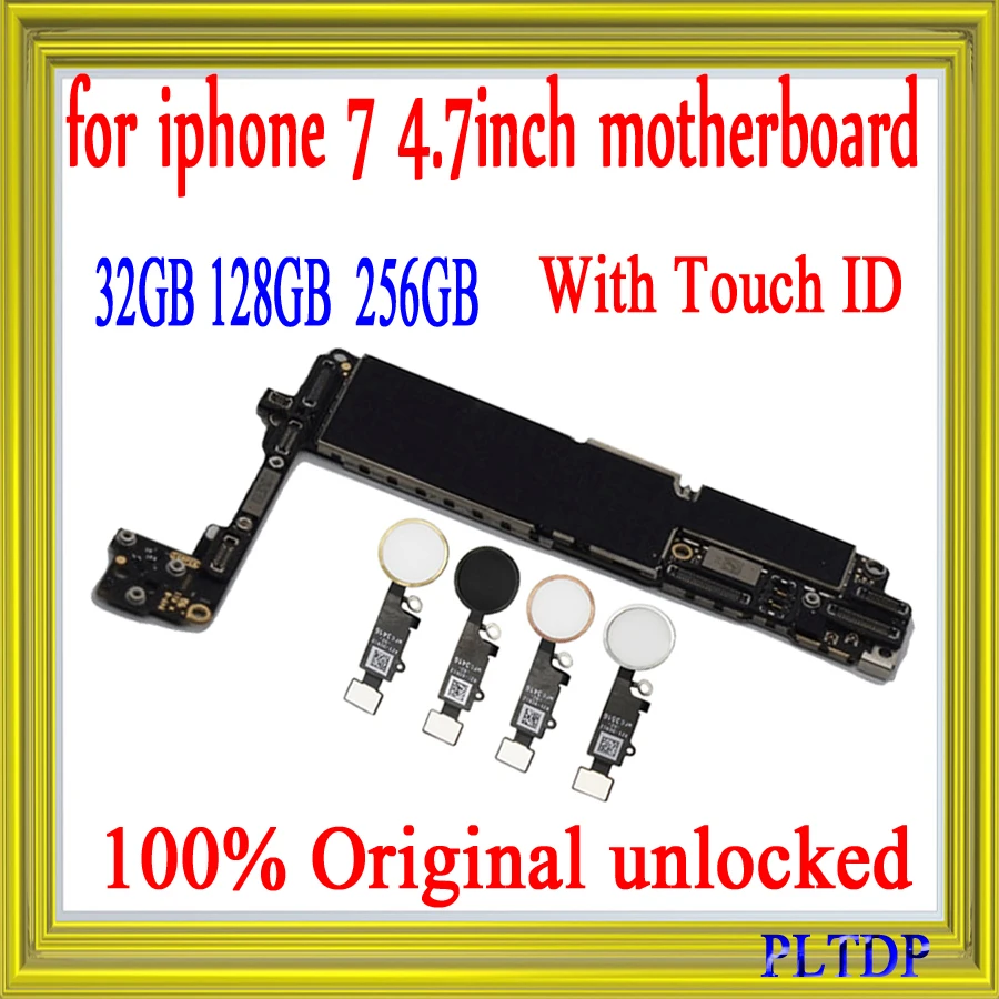 Для iphone 7 4,7 дюймов материнская плата Завод разблокированная материнская плата с/без за счет сканера отпечатков пальцев, для iphone 7 лоджик борд