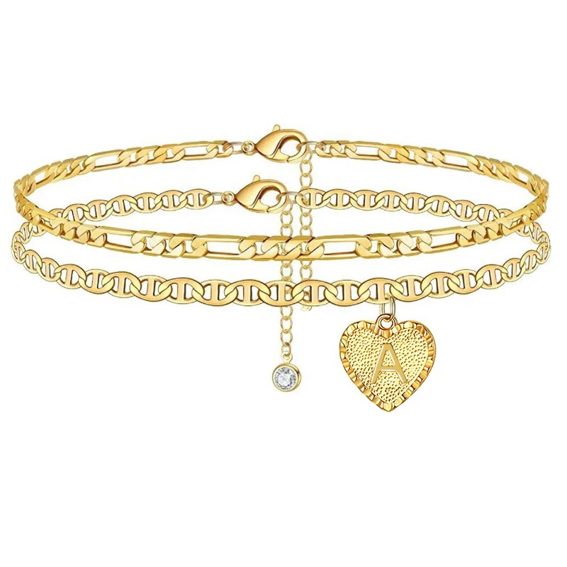 Heart Initials Ankle Bracelet For Women Gold Color Zircon Droplets Letter Anklet Barefoot Beach Accessories Leg Bracelet Jewelry Heart Initials Ankle Bracelet For Women Gold Color Zircon Droplets Letter Anklet Barefoot Beach Accessories Leg Bracelet Jewelry