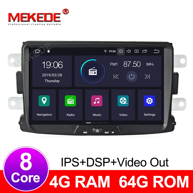  PX5 Android 9.0 8core Auto GPS radio Stereo for Dacia Sandero Duster/Captur/Lada/Xray car MP5 Multi