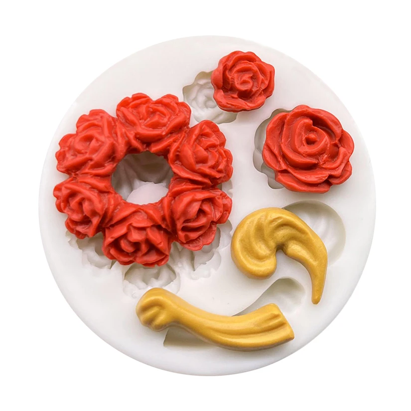Rosen-Silikonform für Zuckerguss, Harzwerkzeuge, Cupcake-Backform, Fondant-Kuchendekorationswerkzeuge – Detail 2