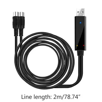 

2 Meters Length Keyboard Recording Editing Cable Electric Piano Converter Cable USB to Midi Line
