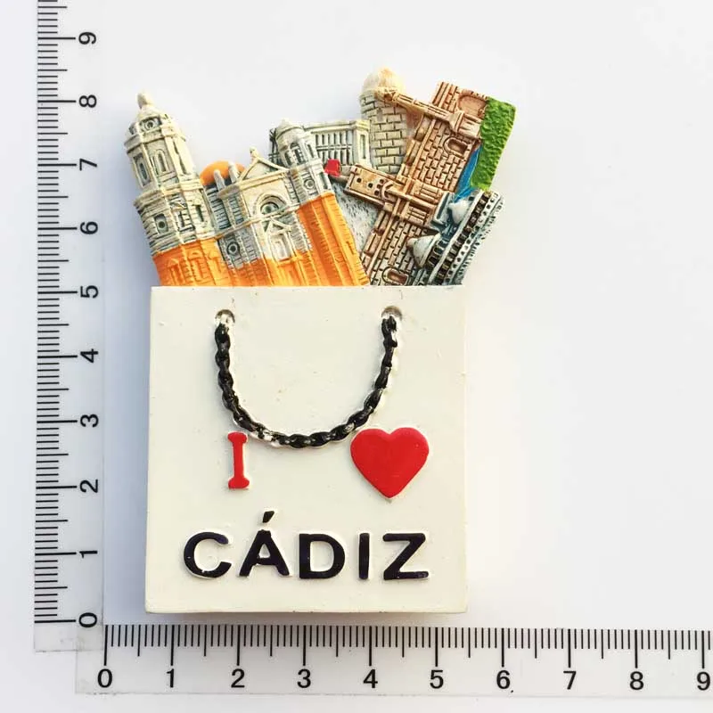Испания Cadiz landmark строительство Туризм памятные окрашенные ремесла магнитные стикеры на холодильник