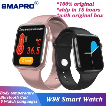 

W98 Smart Watch Men Bluetooth Call Music Speaker Body Thermometer immunity Heart Rate Monitor Smartwatch VS T500 iwo 12