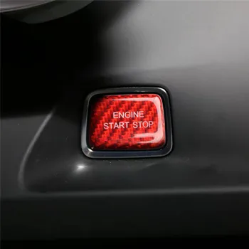 

Fits For Chevrolet Camaro 2017-2019 Car accessoriesrear Hard carbon fiber one button start button protective cover car patch red