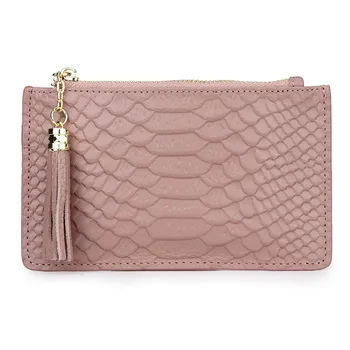 

First layer cowhide women's small wallet ultra-thin short wallet snake pattern key case key chain coin purse