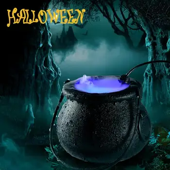 

Halloween Witch Pot Smoke Machine LED Humidifier Color Changing Creepy Decor Party DIY Scene Layout Prank Toy Christmas Party Pr