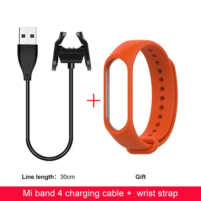 BAPICK USB зарядное устройство для Xiaomi Mi Band 4 зарядное устройство разборка-Бесплатный usb кабель для зарядки для Xiaomi Mi Band 4 Nfc зарядное устройство адаптер - Цвет: Orangey