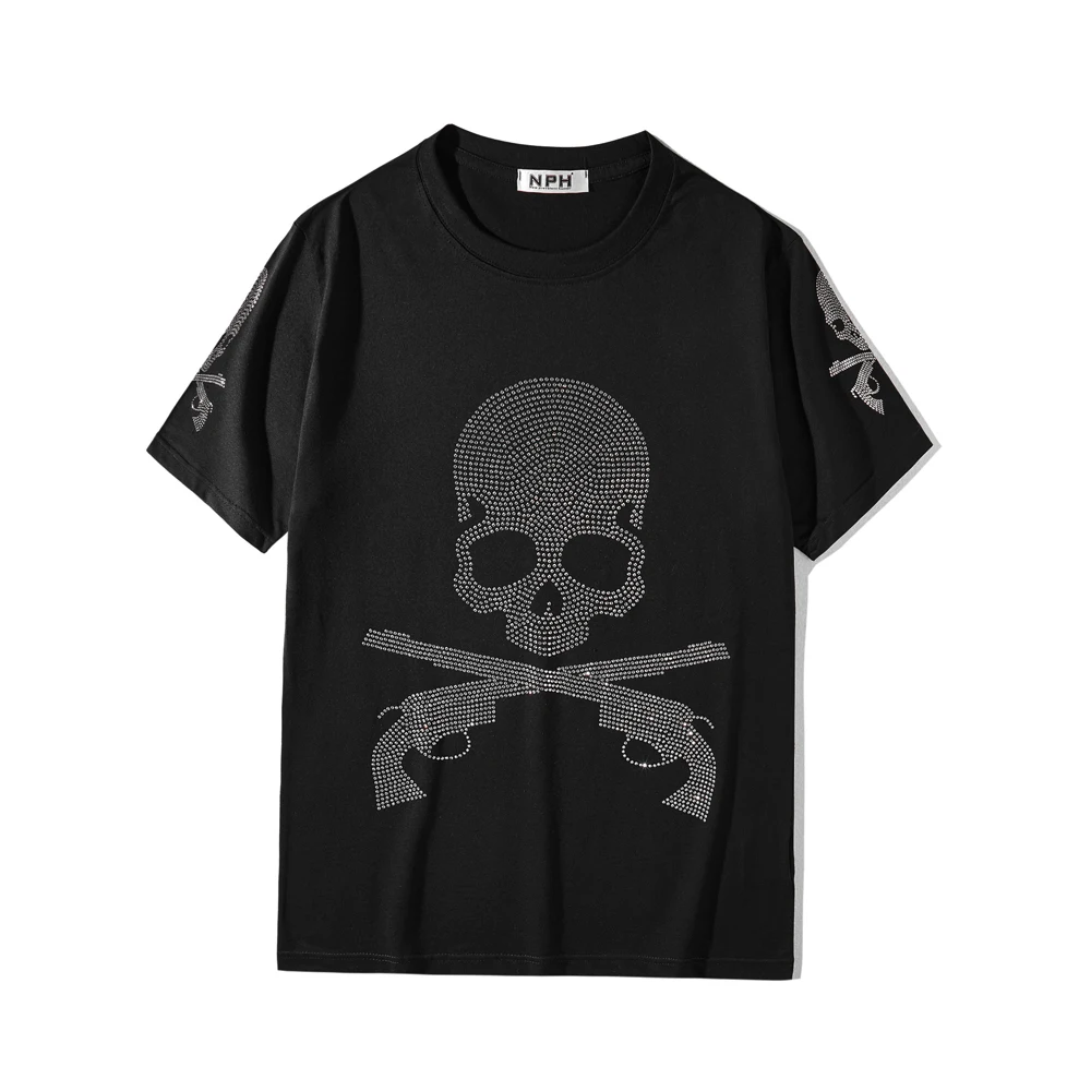 Новые роскошные мужские футболки с принтом &quotчереп&quot &quotкость&quot