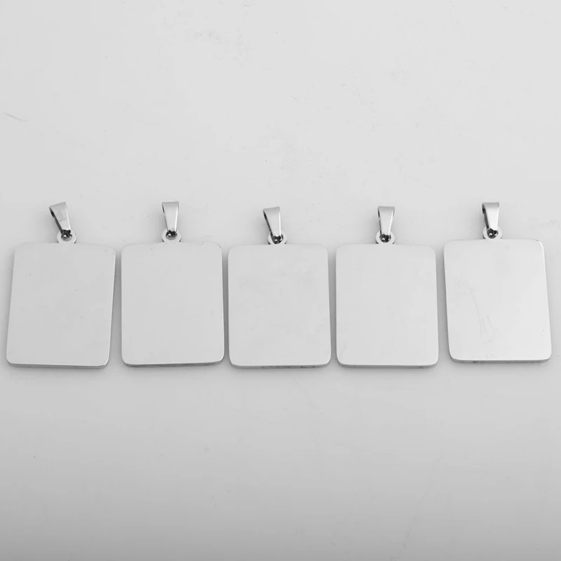 Прямоугольная пустая этикетка с тиснением Подвеска из нержавеющей стали собачья Фирменная линия двухсторонняя глянцевая