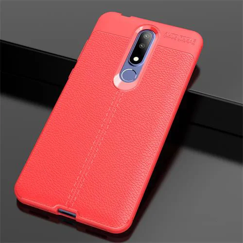 Чехлы для Nokia 9 Pureview 3,1 7,1 5,1 плюс 8,1 2,1 3,1 чехол Чехол из силикона и ТПУ для роскошный гибкий противоударные кожаные текстурированное покрытие - Цвет: Красный