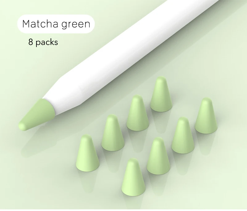 Green 8 упаковок ручка для тачскрина Nib чехол для Apple Pencil 2-го поколения Силиконовый карандаш Насадка На глушитель для карандаша 1-й колпачок протектор - Цвета: Green
