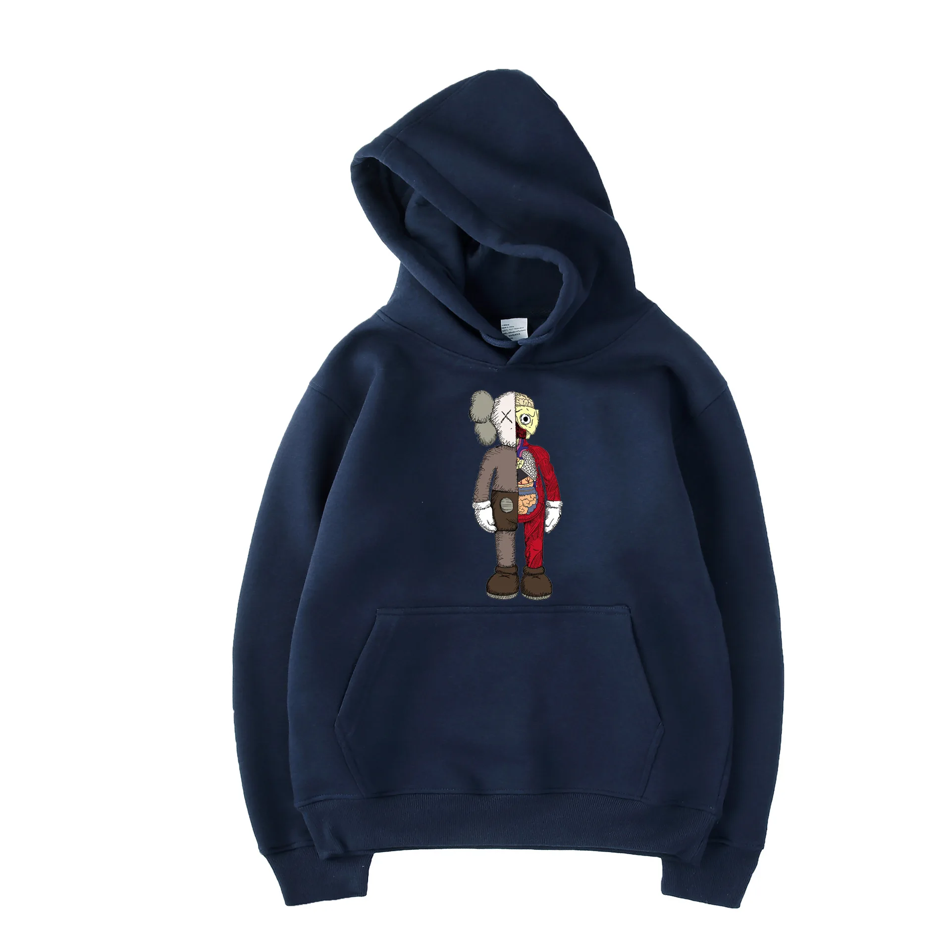 

Sesame Street Red to Dissect plus Velvet Hoodie Men's European And American Streets Popular Brand Hiphop Coat Autumn And Winter