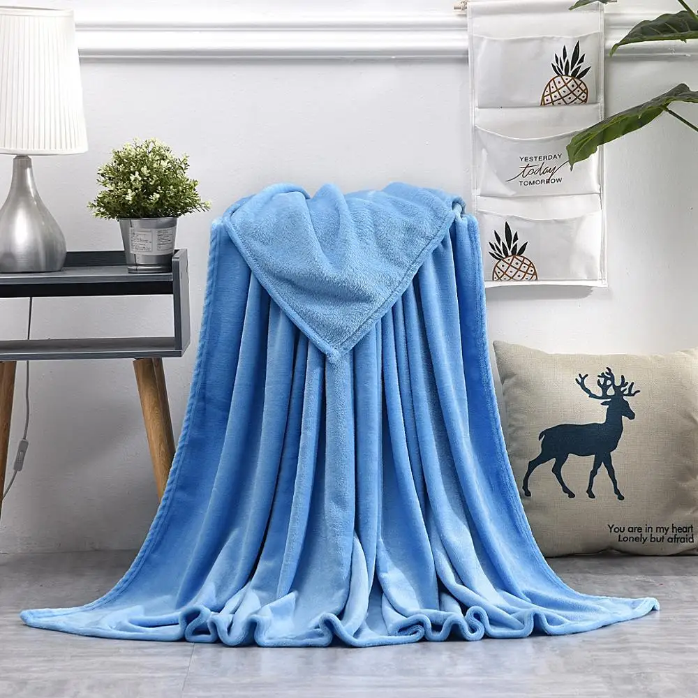 dark blue Супер мягкий теплый чистый Цвета Зимние коралловые Флисовое одеяло утолщенные фланелевые пледы диван покрывало сон в путешествиях Одеяло s - Цвет: dark blue