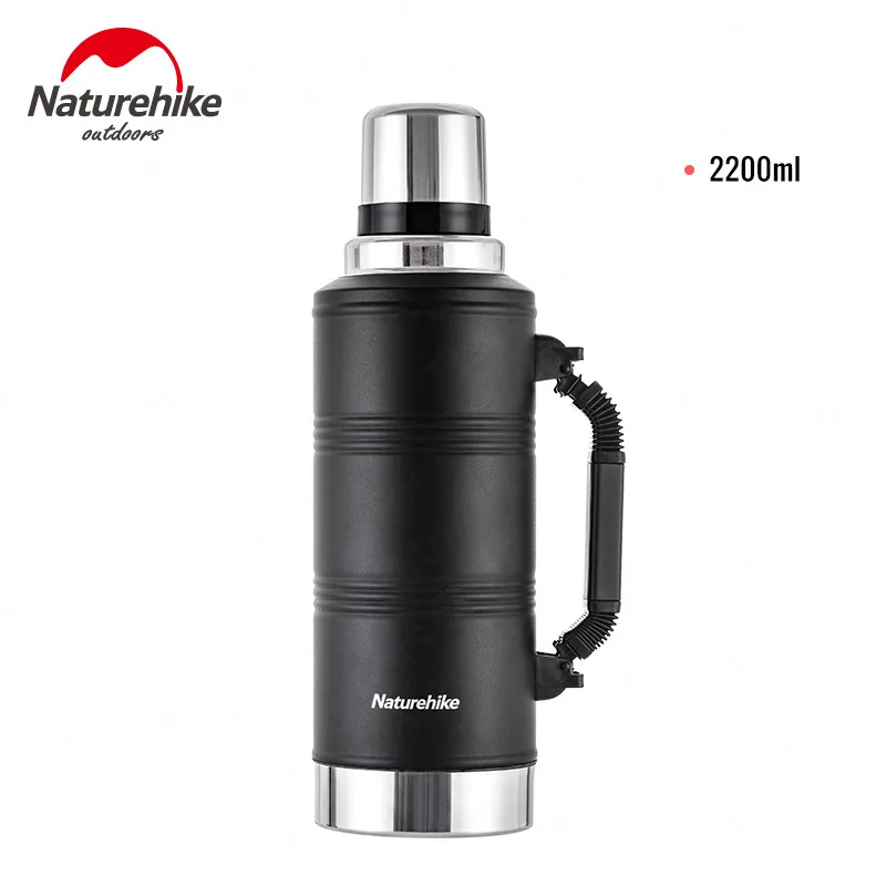 Naturehike 2.2L бутылка для воды 304 из нержавеющей стали Термочашка портативная Спортивная бутылка большой емкости Открытый походный чайник для воды - Цвет: 2200ml