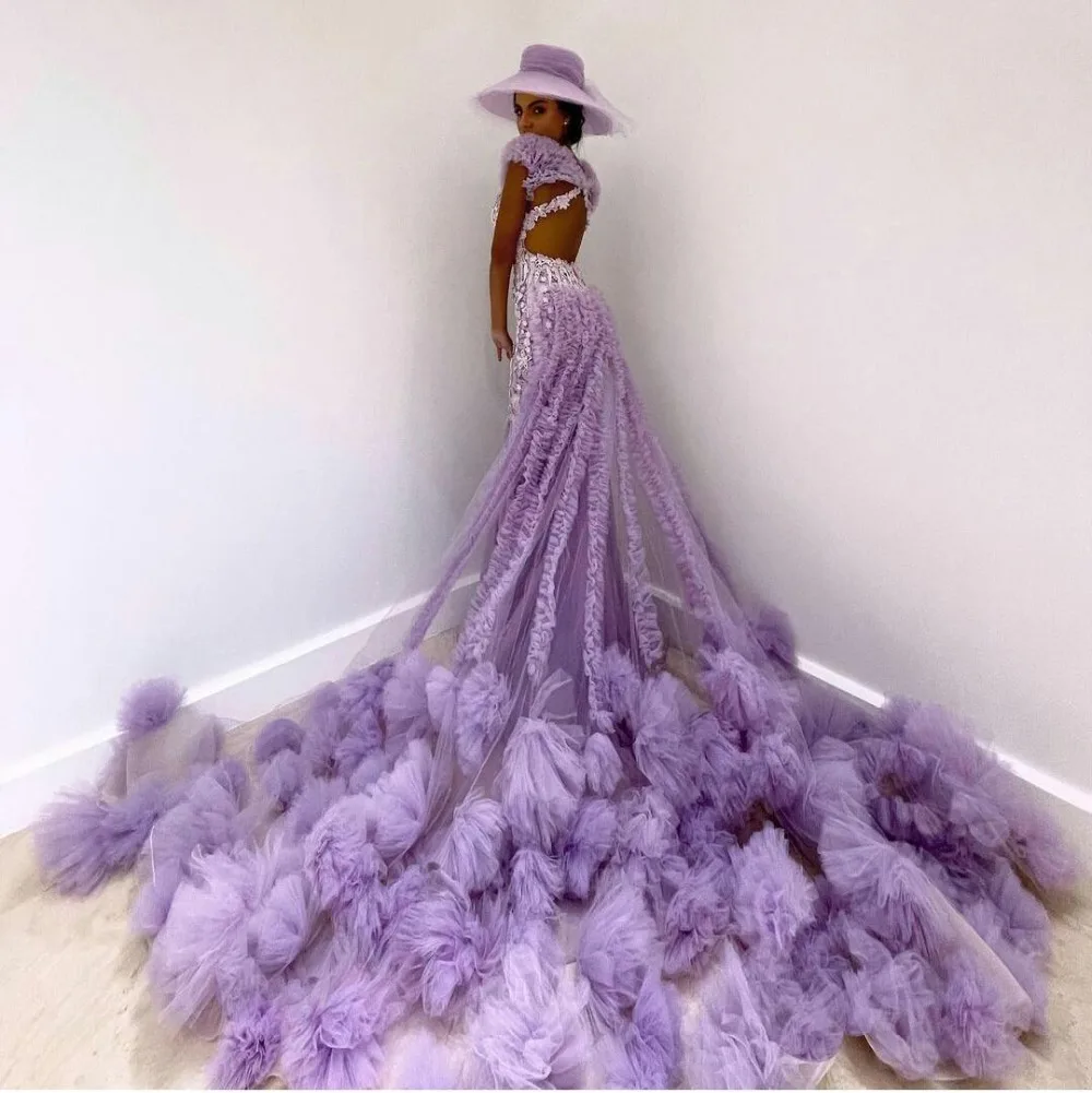 unique-lilac-tiered-ruffles-purple-prom-dresses
