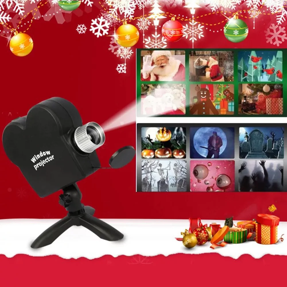 

Christmas Halloween Laser Projector 12 Movies Disco Light Mini Window Display Home Projector Indoor Outdoor Wonderland Projector