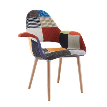 

Nordic INS Fashion Fabric Solid Wood Chair Dining Chairs for Dining Rooms Restaurant Office Family Bedroom Dining Chair