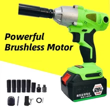 Electric Cordless Impact Wrench Infinitely Variable Speed Impact Rechargeable Socket Wrench Hand Drill With LED Power Tools
