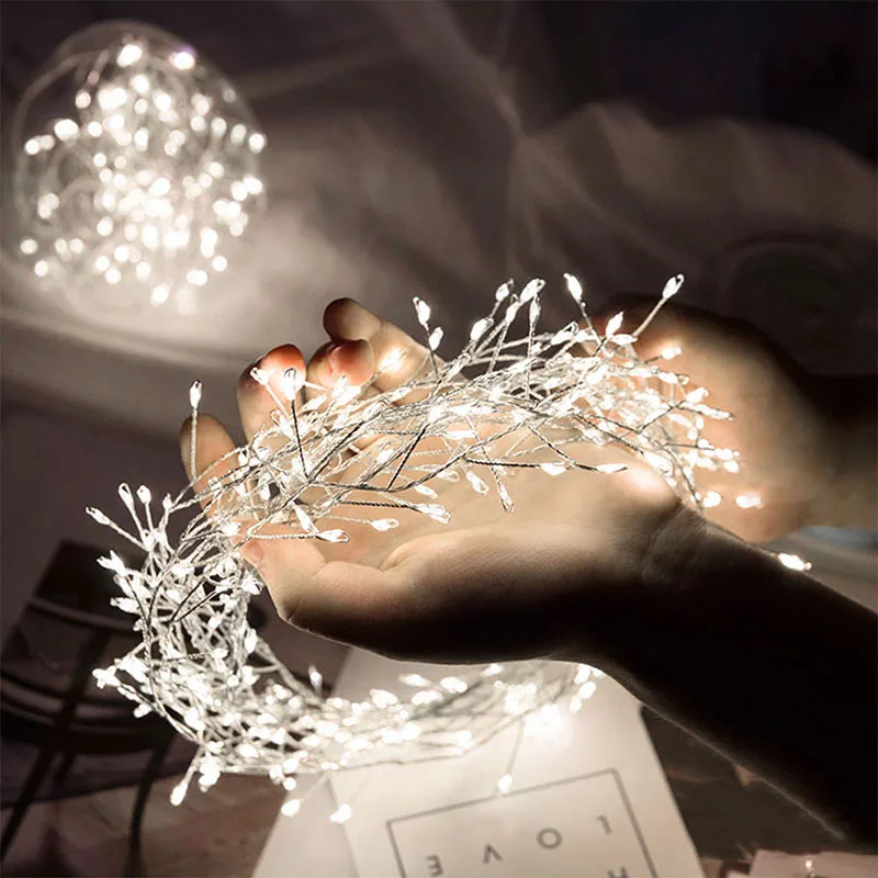 LED Firecracker String Light 2M 200 Bulbs Remote Control 8 Model Fairy Lights Christmas New Year Wedding Party Decoration Lamp (37)