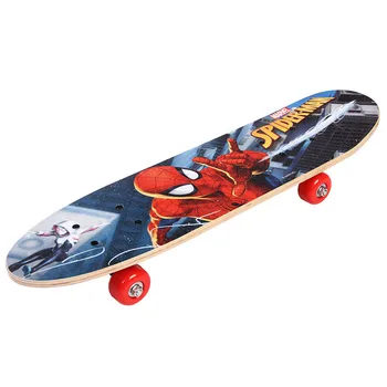 

Disney Marvel Avengers Spider-Man Skate Scooter Teenager Beginner Single Become Warped Plate Action Figure Toys Kids Gift M4886