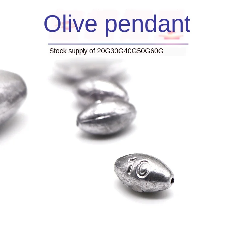 

10PCS Olive Shape Pure Lead Sinkers Fishing Sinker Weights Saltwater Freshwater Bass Fishing Tackle Multiple Sizes