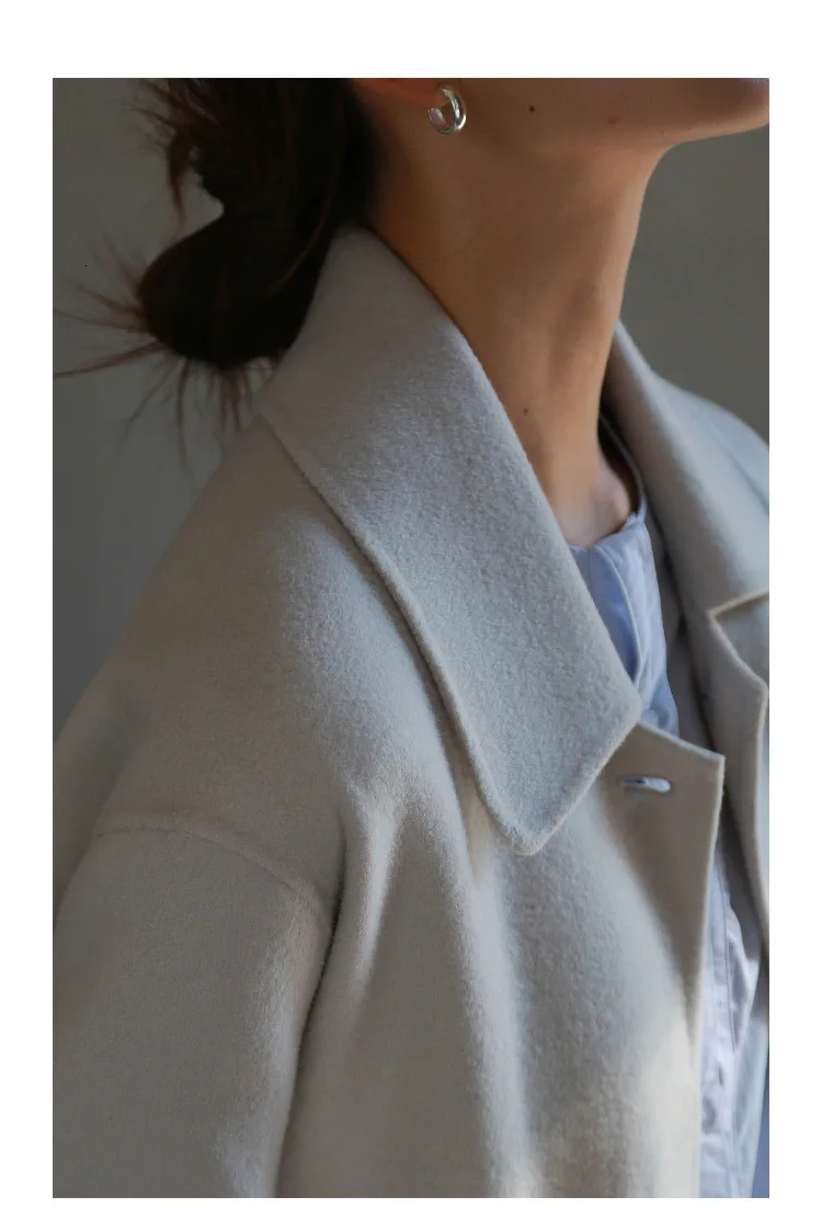 Bazhenova, Женское зимнее шерстяное пальто для девочек, двустороннее кашемировое пальто, шерстяная ветровка, женская элегантная одежда, пальто R350