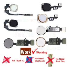 Casa botão flex para iphone 7 8 plus 5S se 7 plus 8 mais casa-botão com cabo flexível para iphone 6 6s plus sem impressão digital(China)