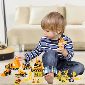 

Coolplay 6Pcs/Set Mini Alloy Engineering Car Model Fire Military Police Toy Truck Model Classic Toy Vehicle Gift for Kids