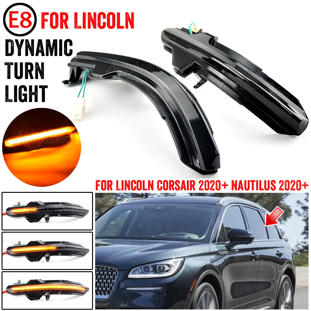 Dynamic Blinkers LED Turn Signal Lamp Car Side Wing Rearview Mirror Indicator Light For Lincoln Corsair Nautilus 2019 2020 2021 |