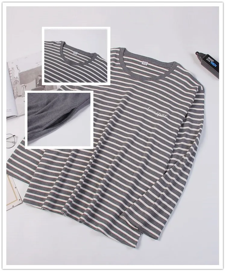 Мужская осенняя и зимняя пижама из хлопка, 5XL, 4XL, набор, круглый вырез, плюс удобрение, для увеличения размера пижамы