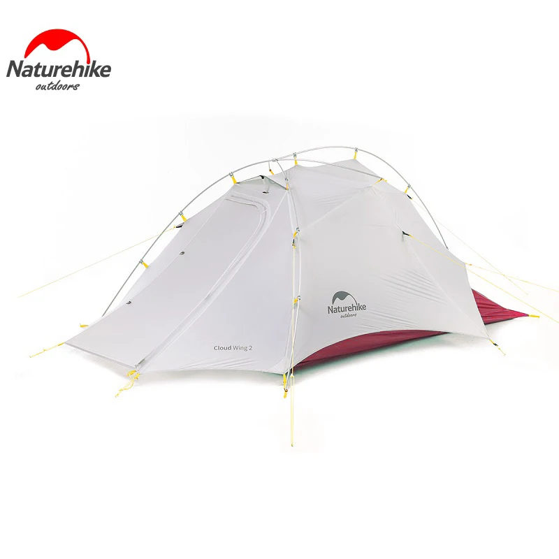 Naturehike CloudUp-крыло Сверхлегкий альпинистский тент с отпечатком ноги-4 сезон 2 Человек Кемпинг Туризм ветрозащитный водонепроницаемый палатки - Цвет: GreyRed-Cuben