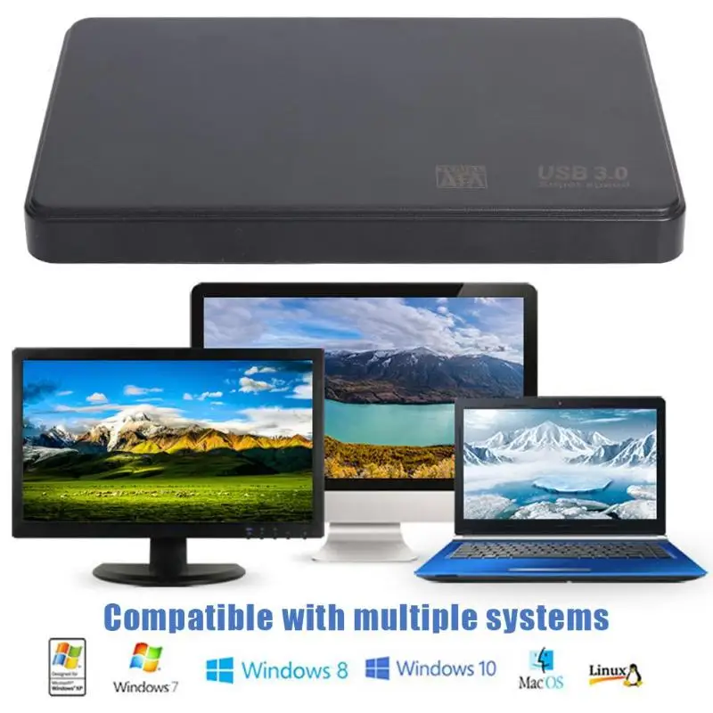 2,5 дюймов чехол для жесткого диска SATA USB3.0 USB2.0 HDD 5 Гбит/с Корпус для внешнего жесткого диска Высокая скорость поддержка 6 ТБ Внешний чехол для SSD, HDD