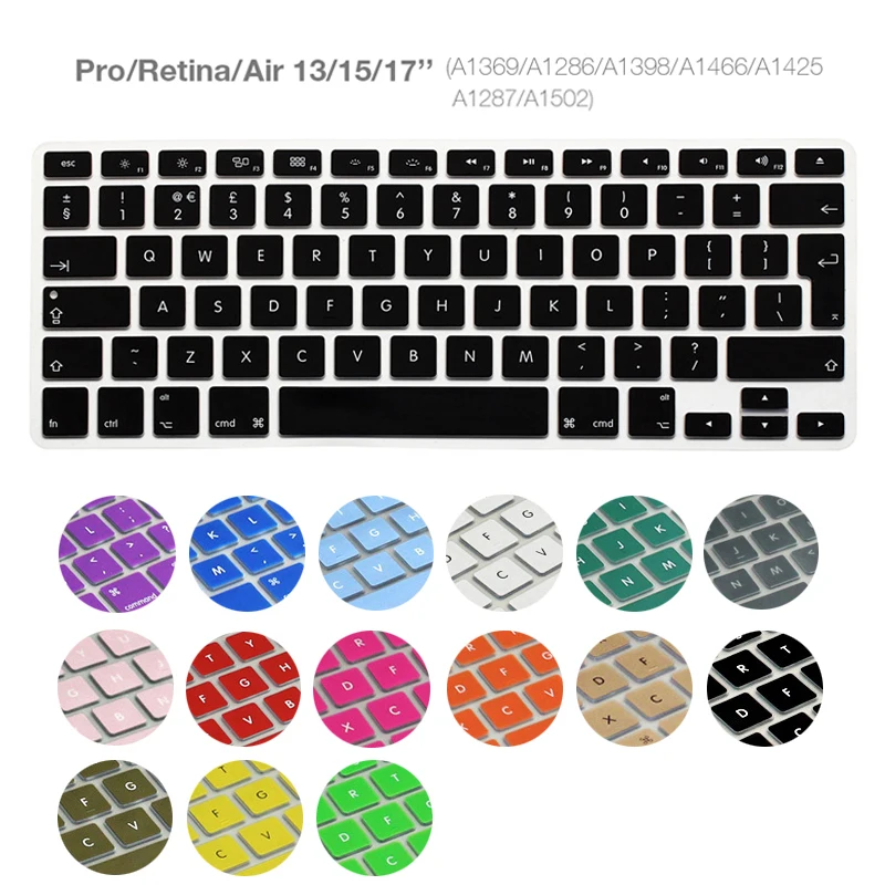 

Ultra Thin EU Keyboard Cover for MacBook Air Pro Retina 13 15 17 inch A1466 A1502 A1398 A1286 Waterproof Keyboard Protector